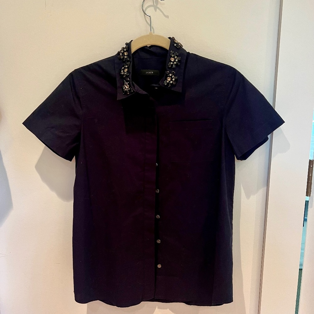 JCREW jeweled collar button down